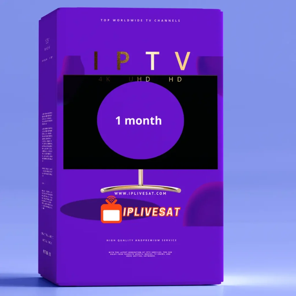 An image showcasing a 1-month IPTV subscription plan for IPTV service