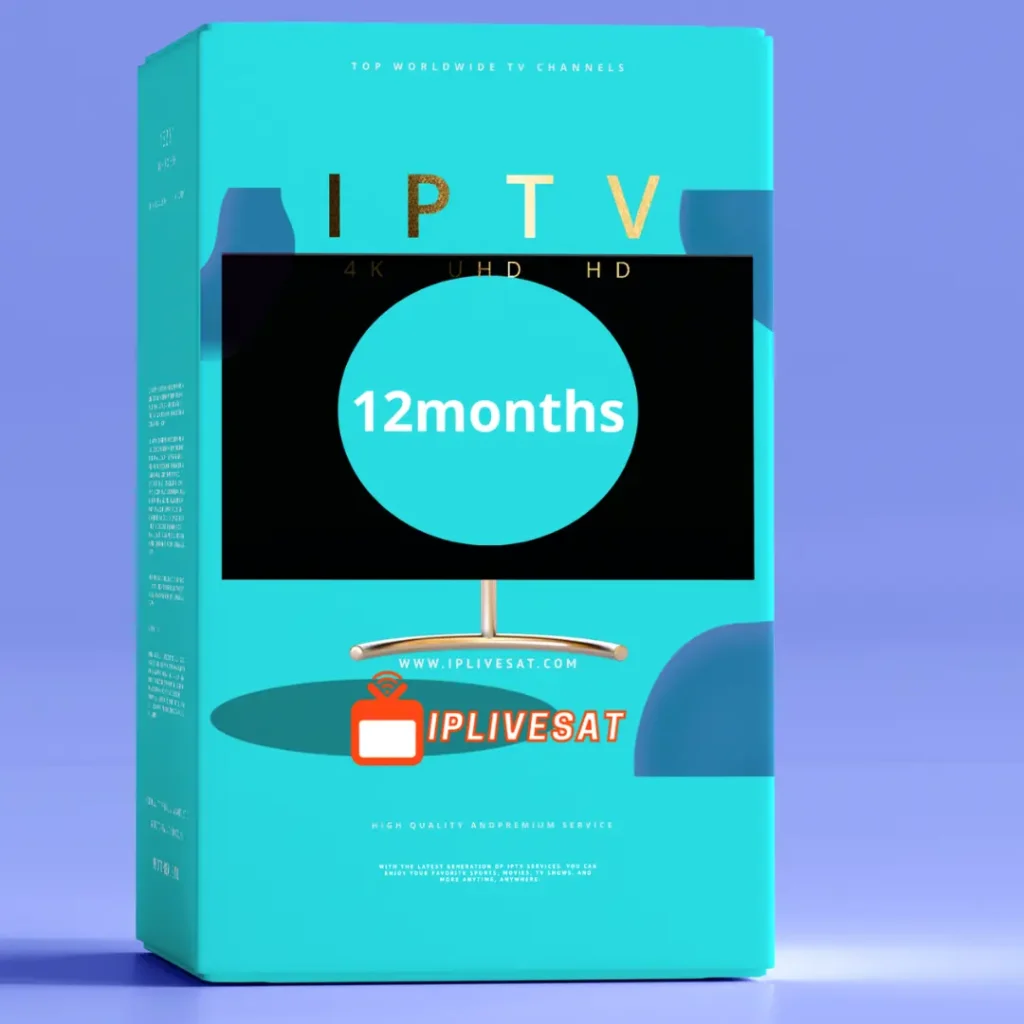 An image showcasing a 12 month IPTV subscription plan for IPTV service