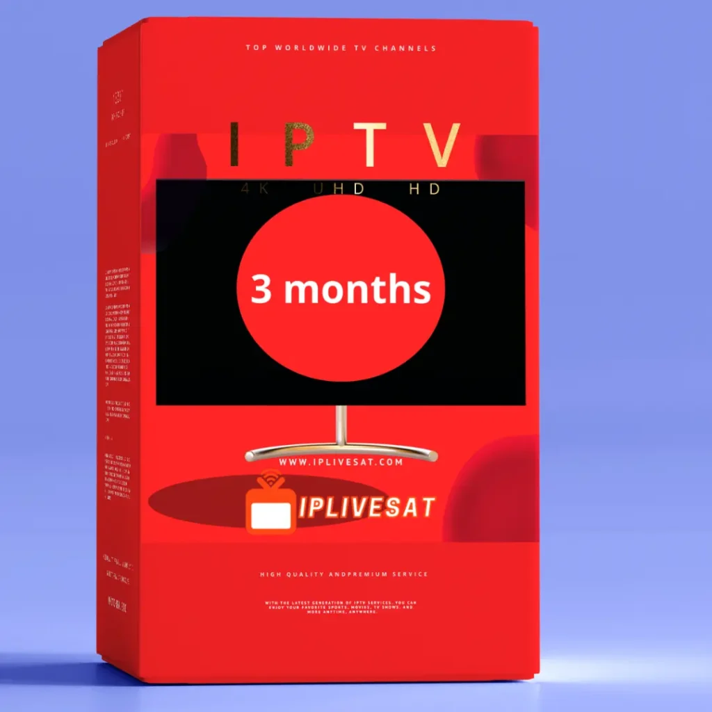 An image showcasing a 3 month IPTV subscription plan for IPTV service