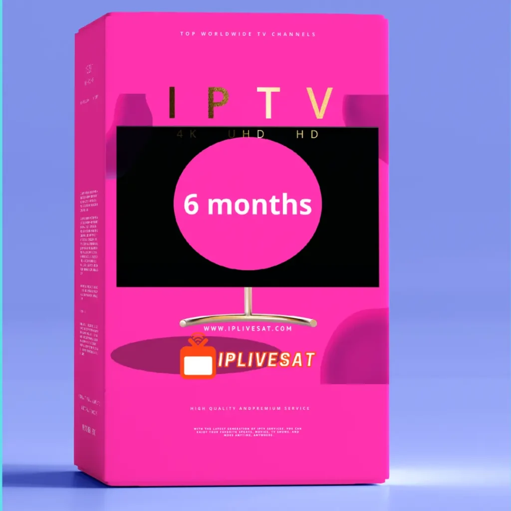 An image showcasing a 6 month IPTV subscription plan for IPTV service